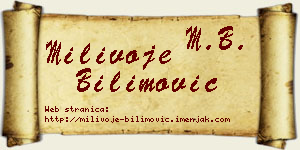 Milivoje Bilimović vizit kartica